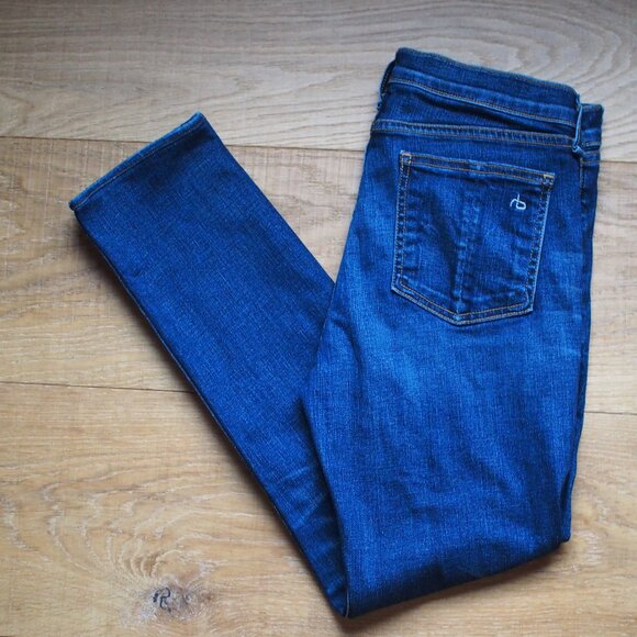 Rag & Bone | Dark Wash Distressed Skinny Jeans - Picture 9 of 11